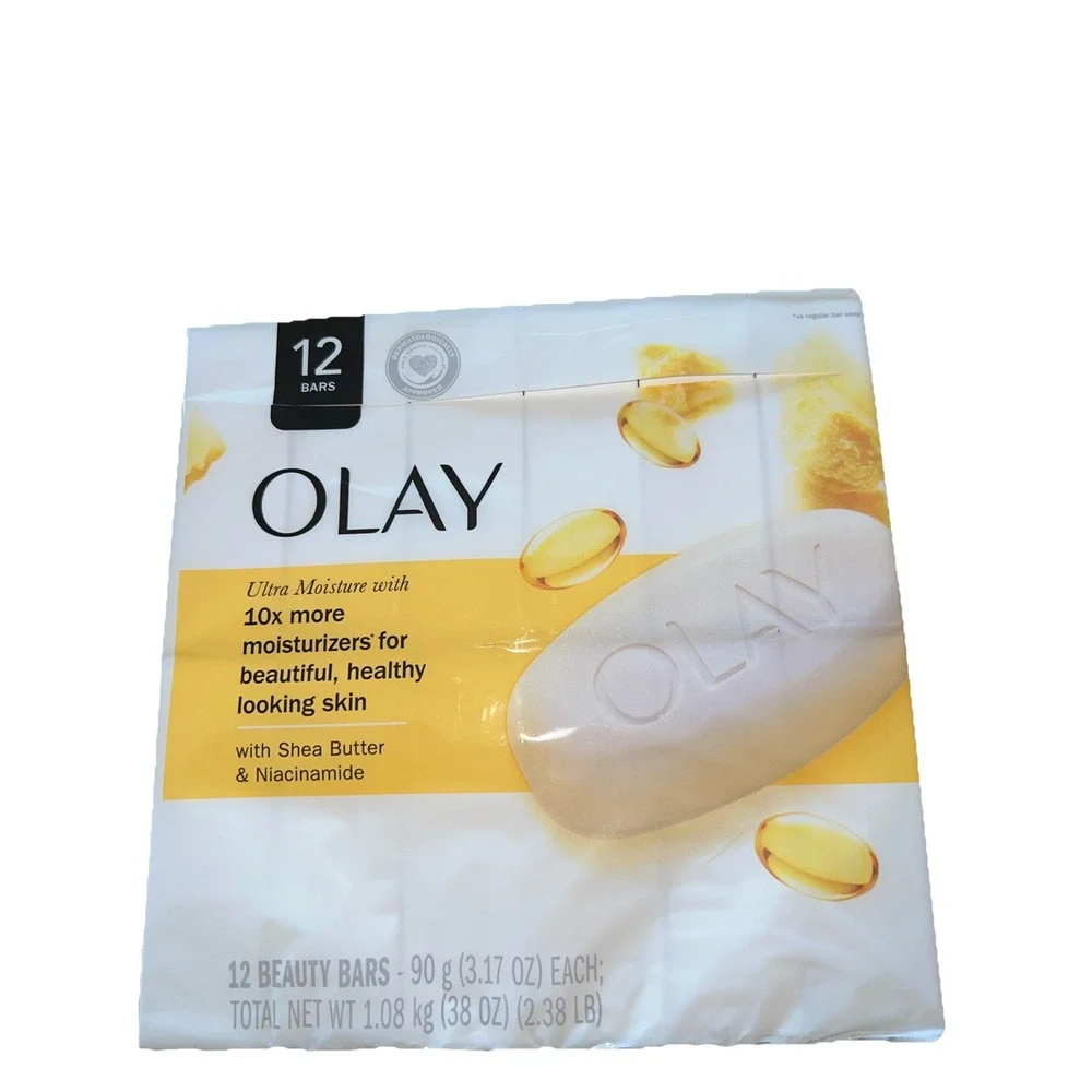 OLAY Ultra Moisture Beauty Bar Soap with Shea Butter & B3 Complex-12 Beauty Bars